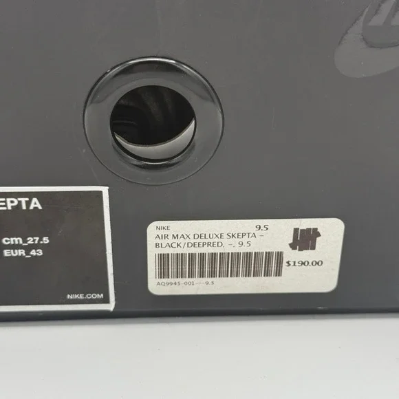 Nike Air Max Deluxe Skepta Black Deep Red Men's Running Shoes Size 9.5 - Picture 10 of 10